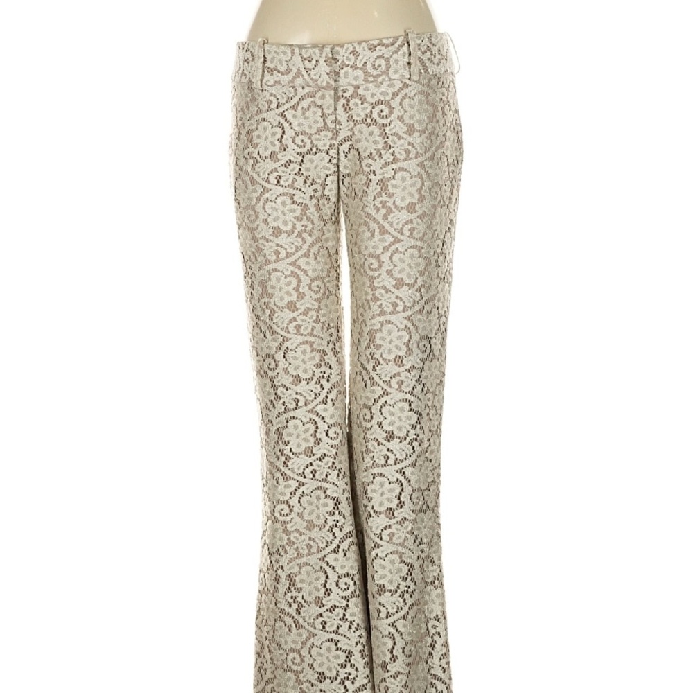 GEORGIE Ivory Lace Low Rise Flare Pants
